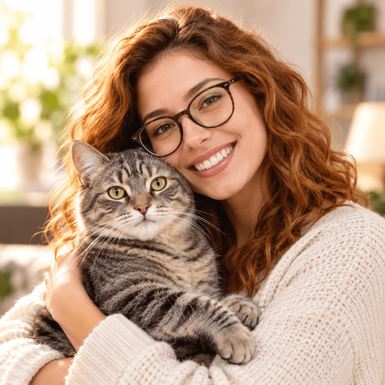 Una persona de la comunidad con su gato