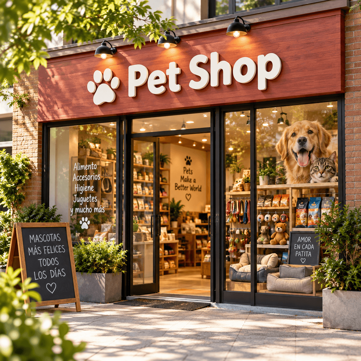 La fachada de un pet shop aliado de PeluShow